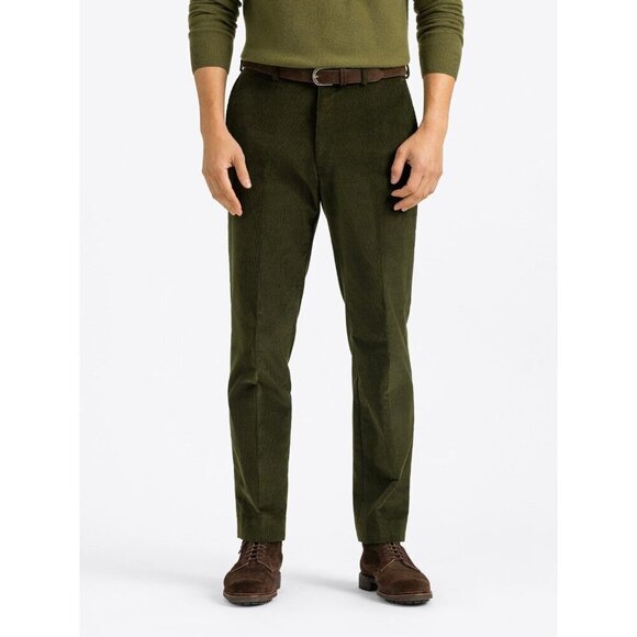 The Proper Clothing Corduroy Stretch Dress Pant Cotton Olive Green Size 36/29